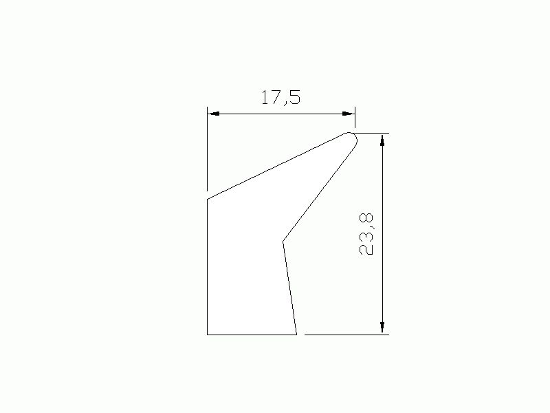 Silicone Profile P872 - type format Lipped - irregular shape