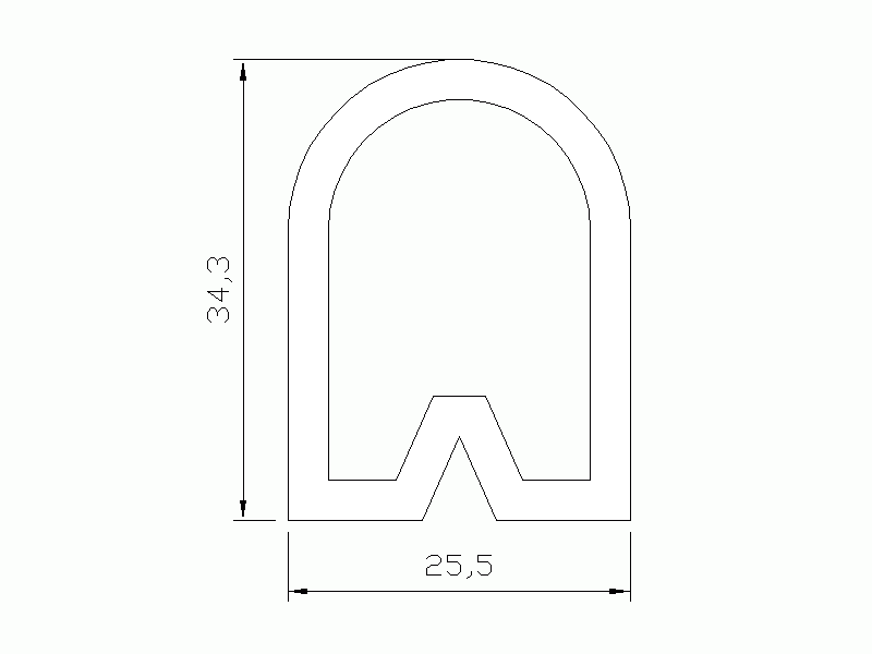 Silicone Profile P886A - type format D - irregular shape