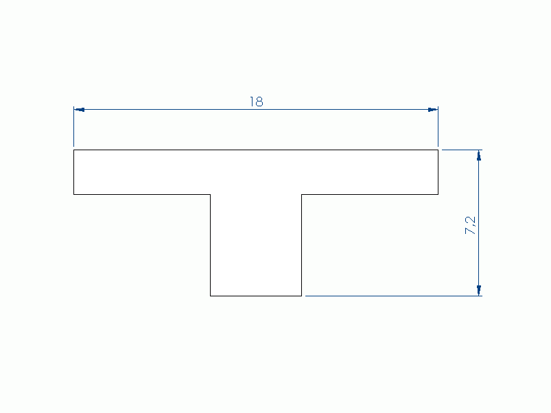 Silicone Profile P90313BN - type format T - irregular shape