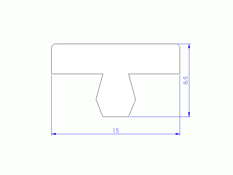 Silicone Profile P90313Q - type format T - irregular shape