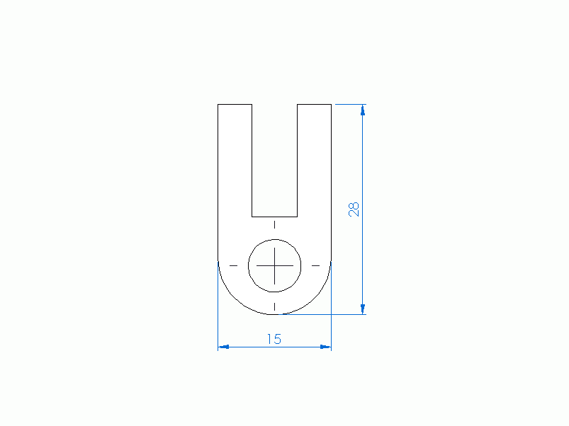 Silicone Profile P90313U - type format U - irregular shape