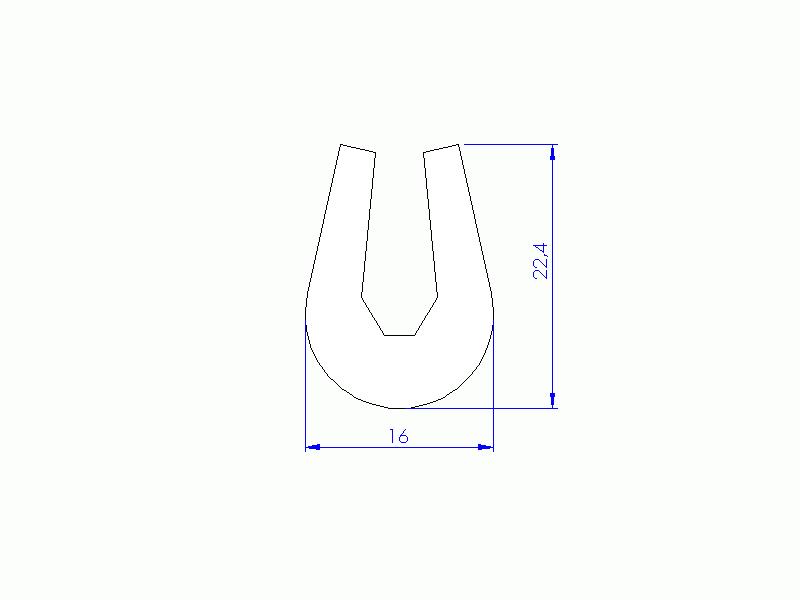 Silicone Profile P91565T - type format U - irregular shape
