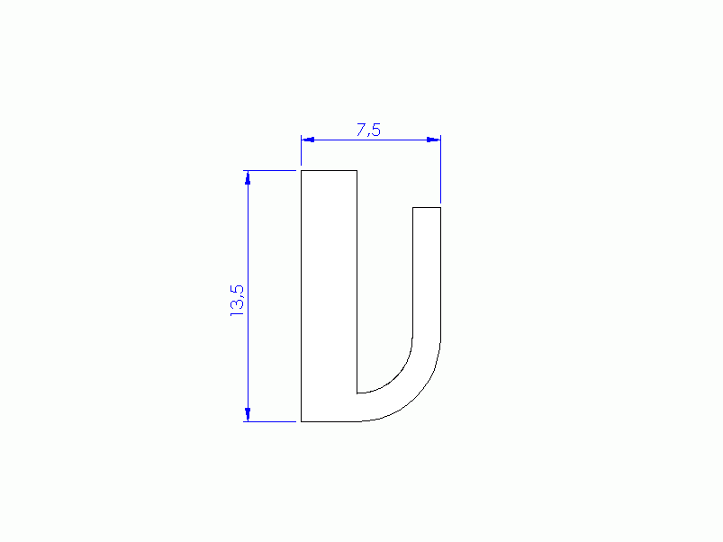 Silicone Profile P91565U - type format U - irregular shape