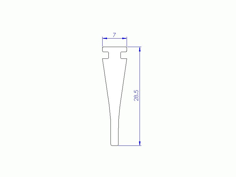 Silicone Profile P91565Y - type format T - irregular shape