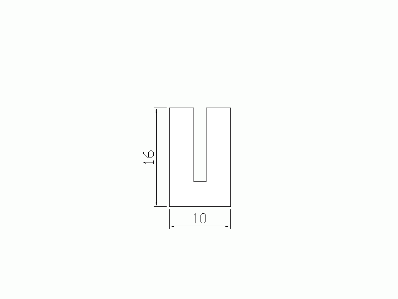 Silicone Profile P92013B - type format U - irregular shape