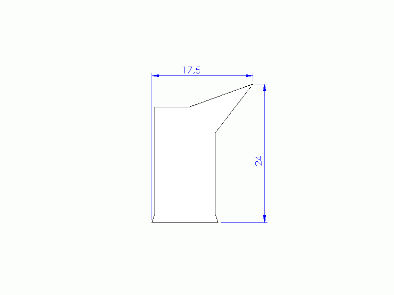 Silicone Profile P92022H - type format Lipped - irregular shape