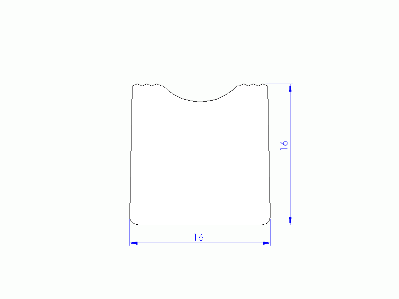 Silicone Profile P92022N - type format Trapezium - irregular shape