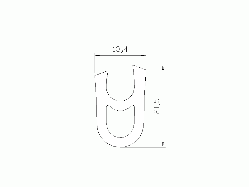 Silicone Profile P92386C - type format U - irregular shape