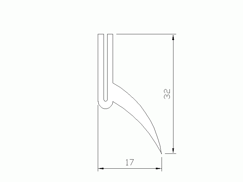 Silicone Profile P92402B - type format U - irregular shape