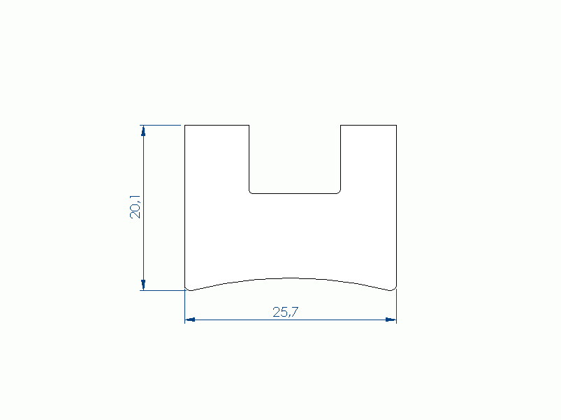 Silicone Profile P92433J - type format U - irregular shape