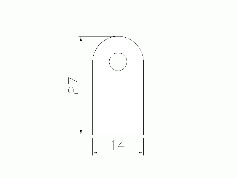 Silicone Profile P92487B - type format D - irregular shape