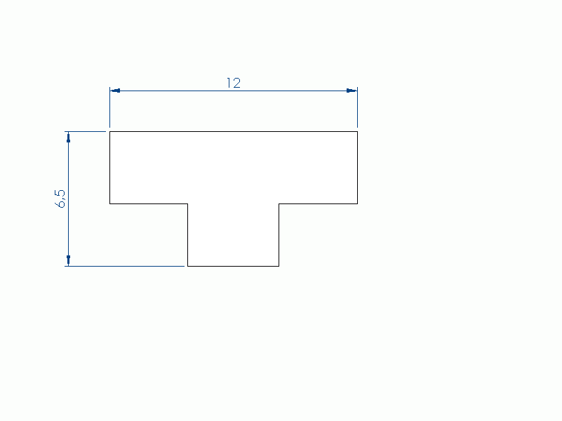 Silicone Profile P92493B - type format T - irregular shape