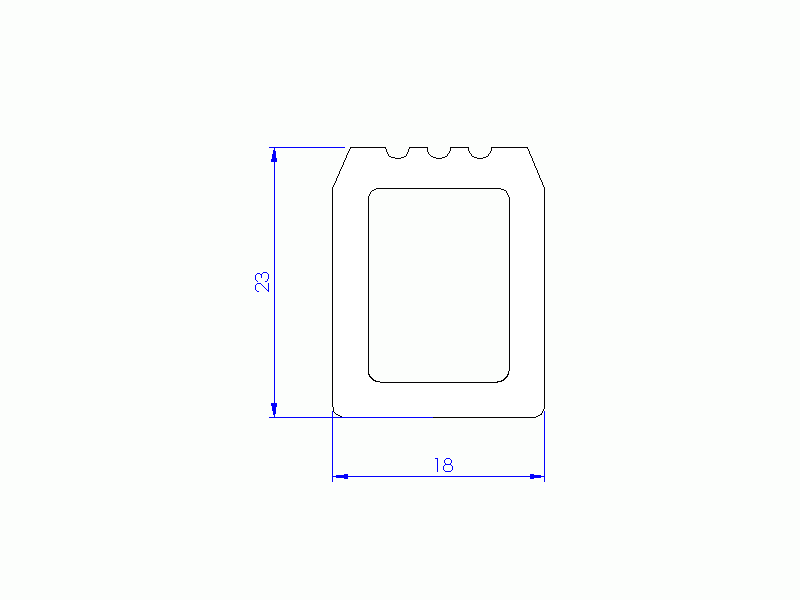 Silicone Profile P92847C - type format Trapezium - irregular shape