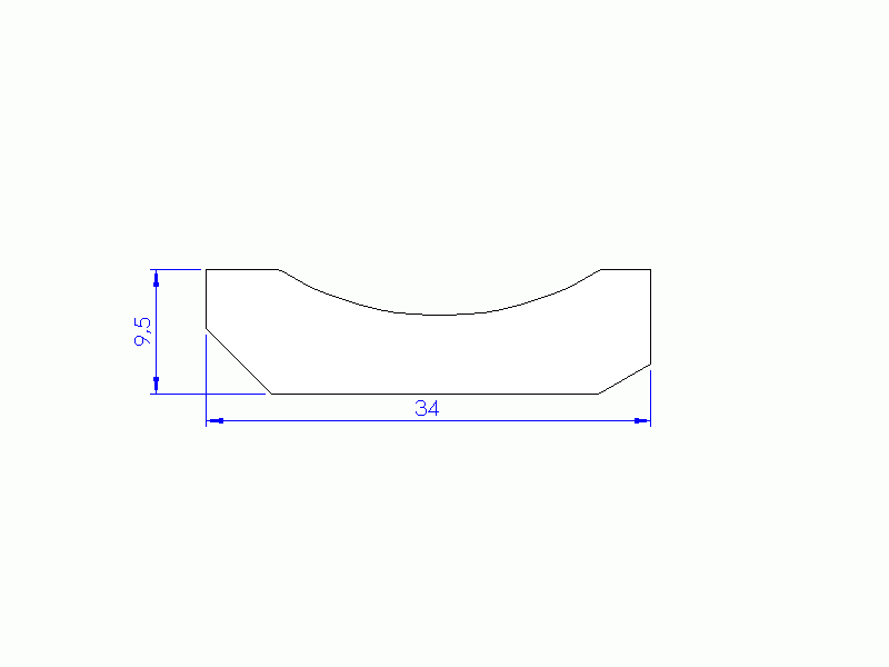 Silicone Profile P92989A - type format D - irregular shape