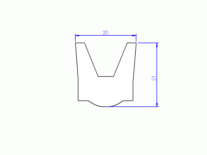 Silicone Profile P93031A - type format U - irregular shape