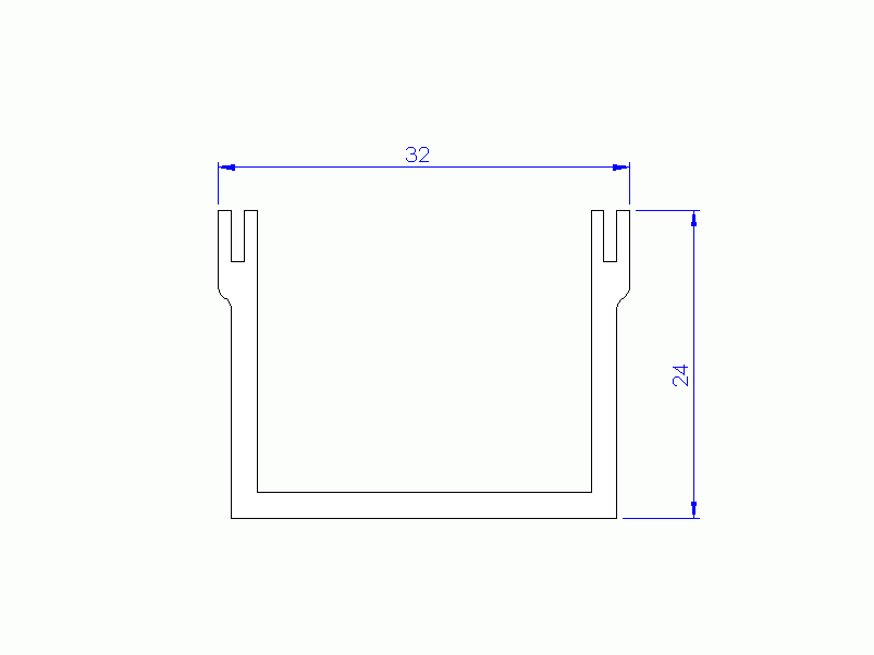 Silicone Profile P93066A - type format U - irregular shape