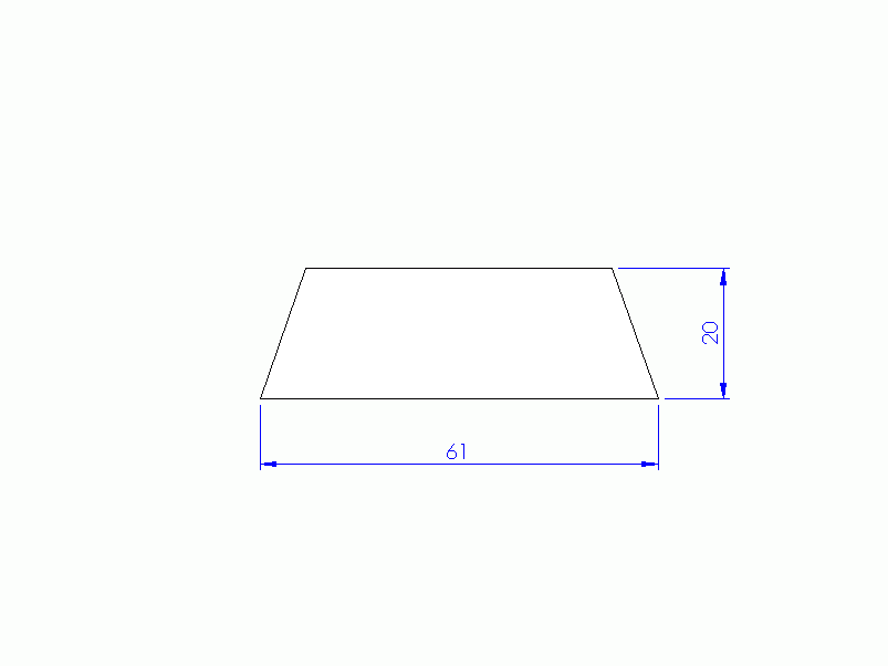 Silicone Profile P93097 - type format Trapezium - irregular shape