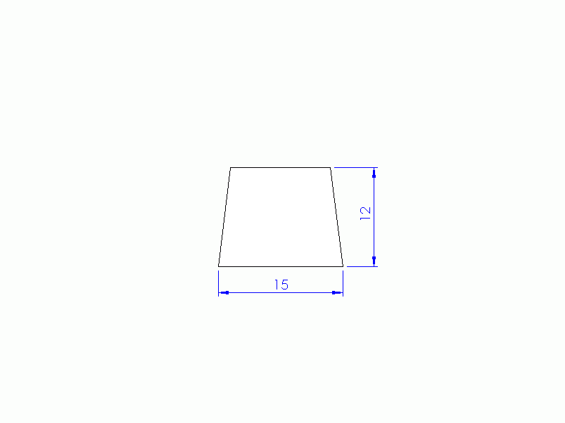 Silicone Profile P93122C - type format Trapezium - irregular shape