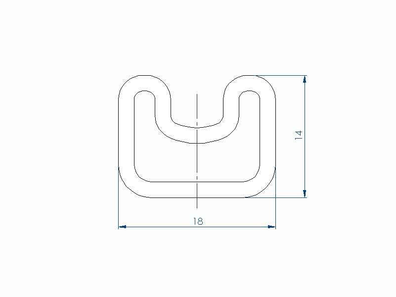 Silicone Profile P93149AZ - type format D - irregular shape