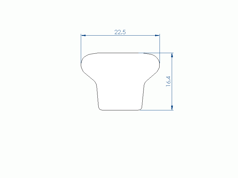 Silicone Profile P93149B - type format D - irregular shape