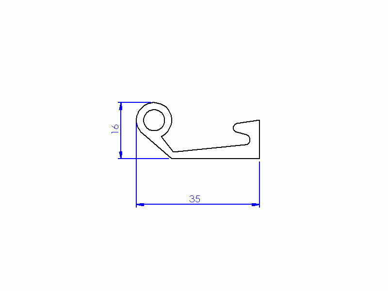 Silicone Profile P93183B - type format solid b/p shape - irregular shape