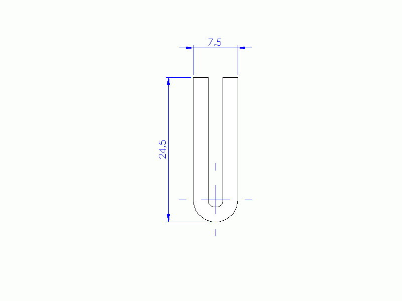 Silicone Profile P932D - type format U - irregular shape