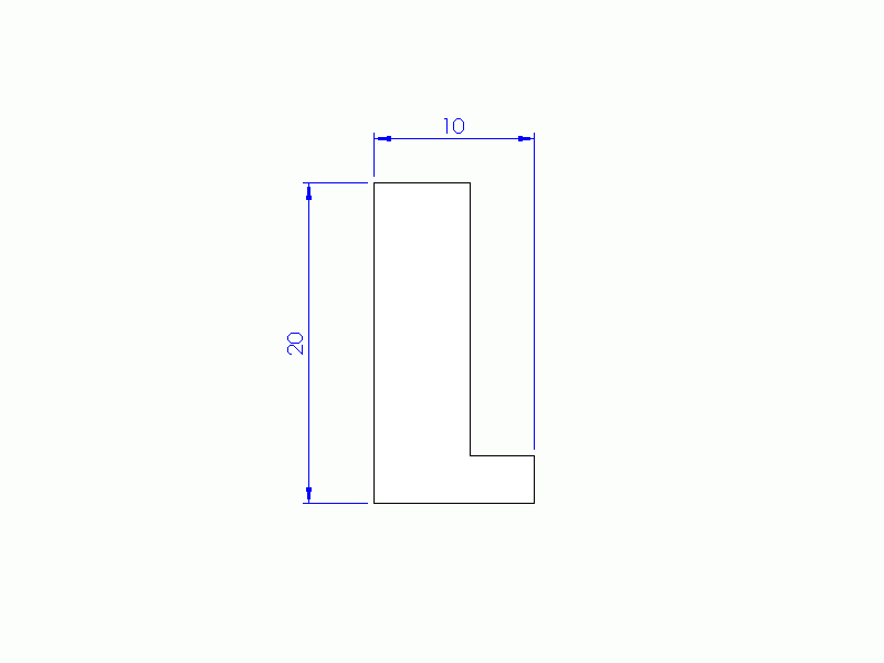 Silicone Profile P93347A - type format L - irregular shape