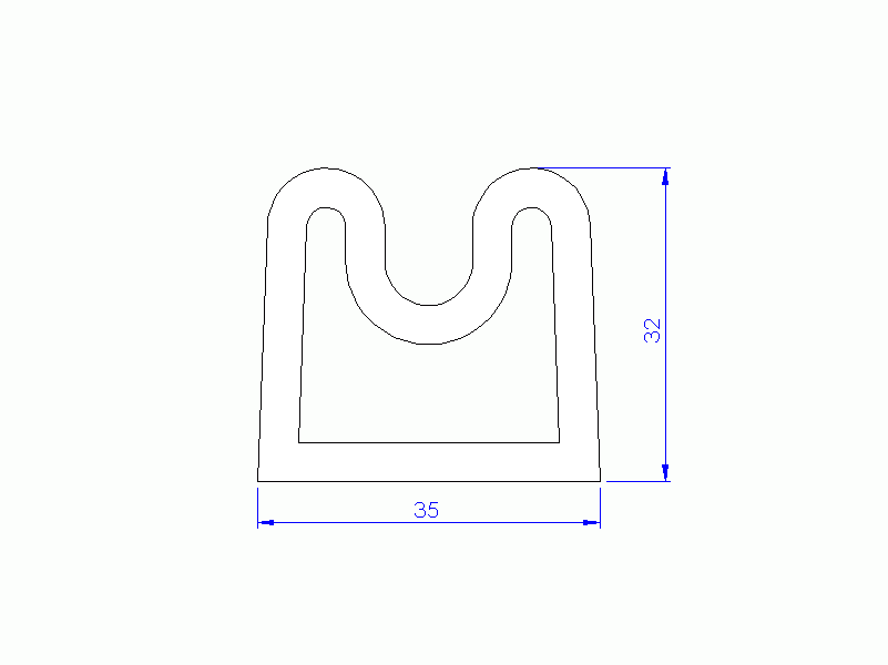 Silicone Profile P93524S - type format D - irregular shape