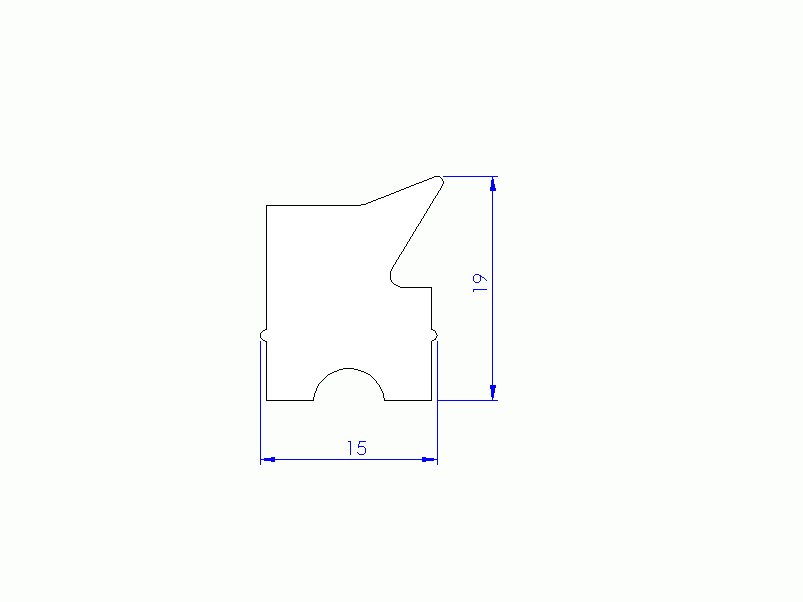 Silicone Profile P93537C - type format Lipped - irregular shape