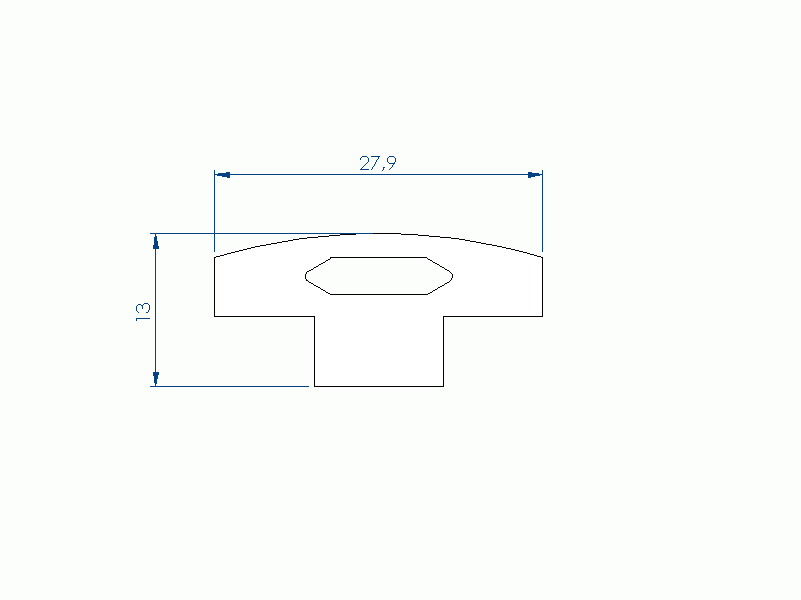 Silicone Profile P93587T - type format T - irregular shape