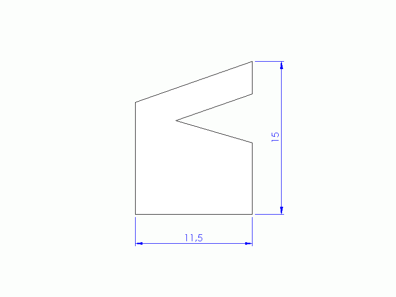 Silicone Profile P93598 - type format Lipped - irregular shape