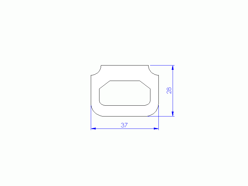 Silicone Profile P93599 - type format D - irregular shape