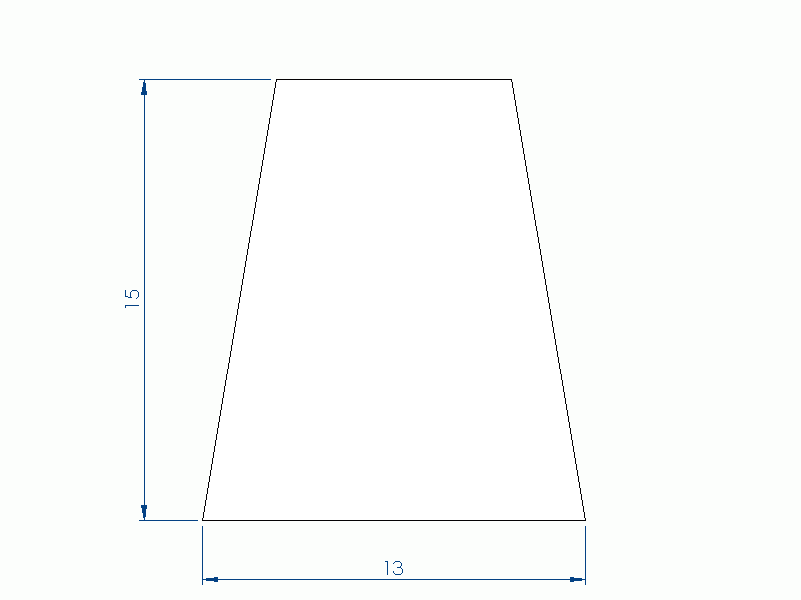 Silicone Profile P93599B - type format Trapezium - irregular shape