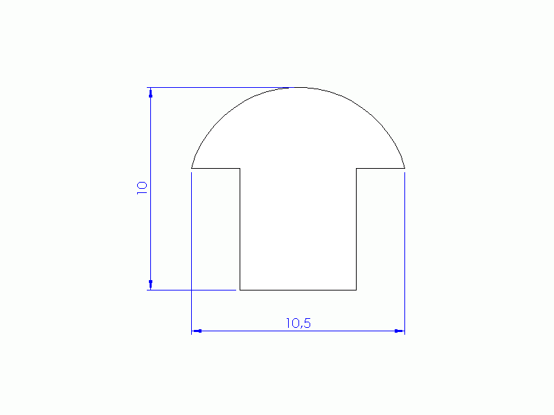 Silicone Profile P93690A - type format T - irregular shape