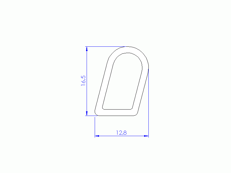 Silicone Profile P93772A - type format D - irregular shape