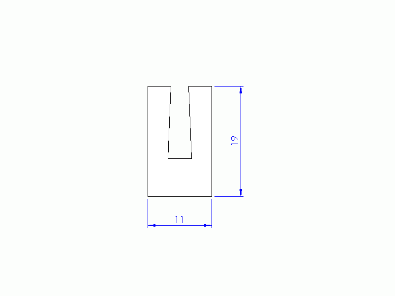 Silicone Profile P93863B - type format U - irregular shape