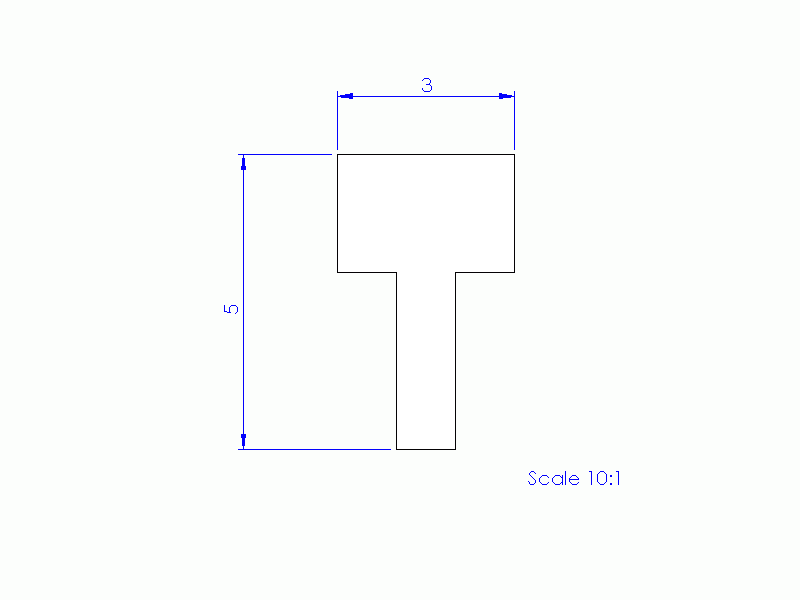 Silicone Profile P93991B - type format T - irregular shape