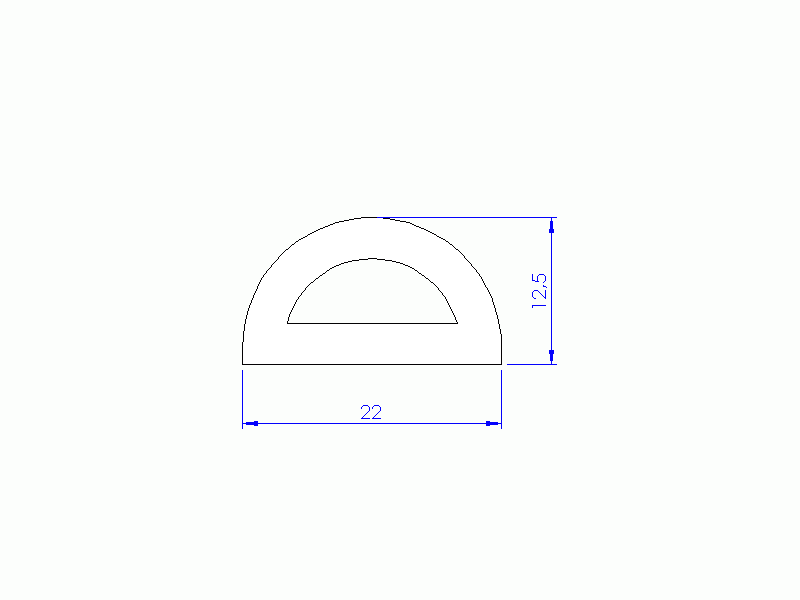 Silicone Profile P93991D - type format D - irregular shape
