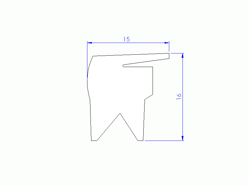 Silicone Profile P93991K - type format Lipped - irregular shape