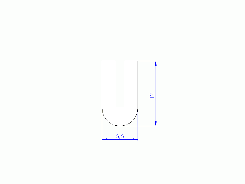 Silicone Profile P94213A - type format U - irregular shape