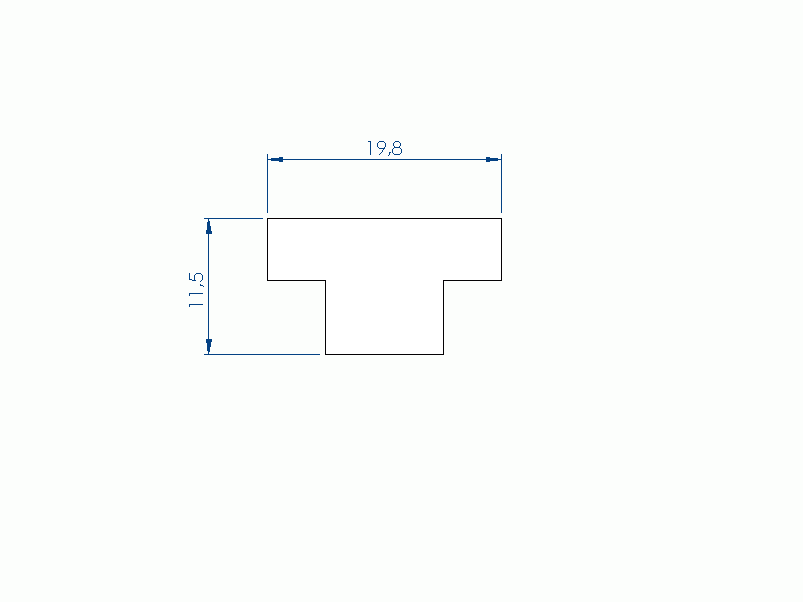 Silicone Profile P94237B - type format T - irregular shape