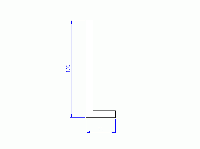 Silicone Profile P94476A - type format L - irregular shape