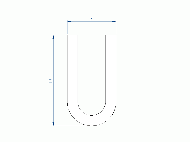 Silicone Profile P94573AB - type format U - irregular shape