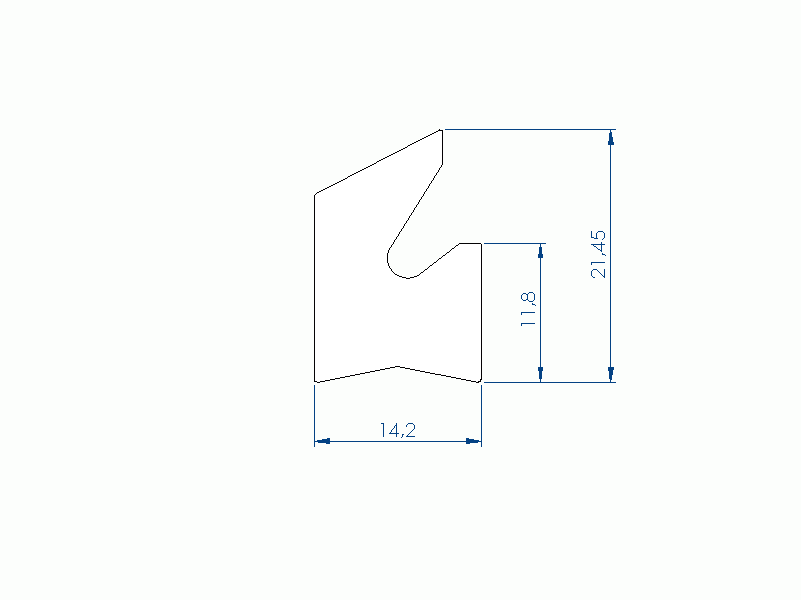 Silicone Profile P94573D - type format Lipped - irregular shape