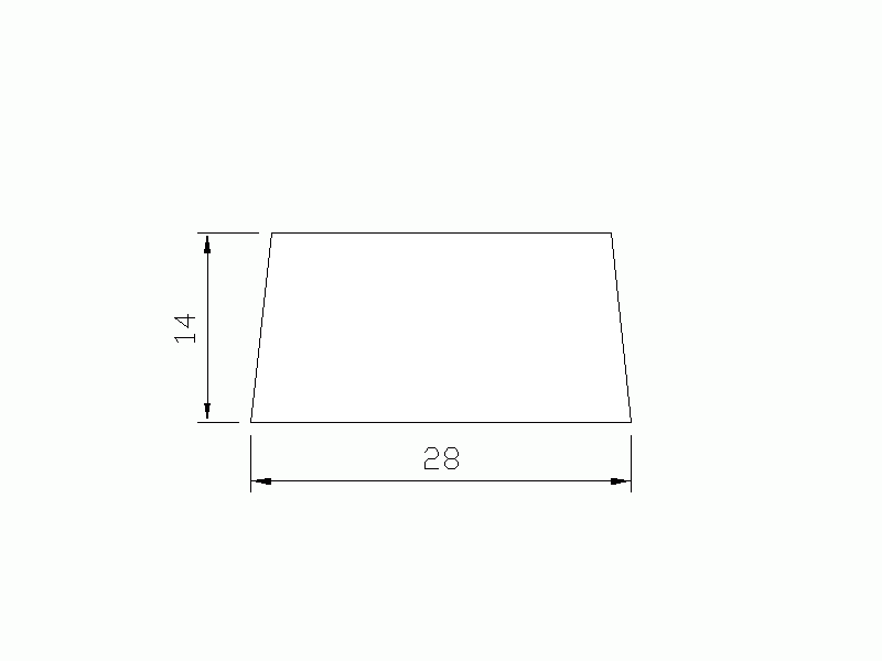 Silicone Profile P945CG - type format Trapezium - irregular shape