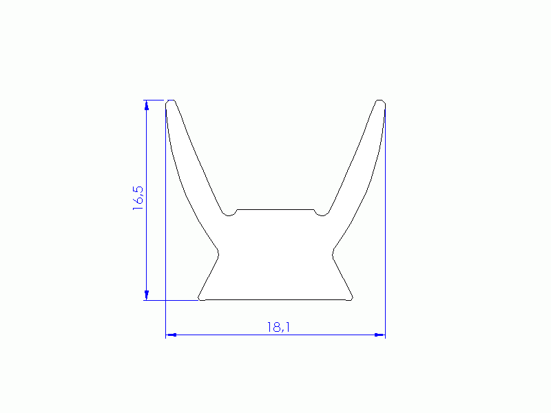 Silicone Profile P945CY - type format Horns - irregular shape