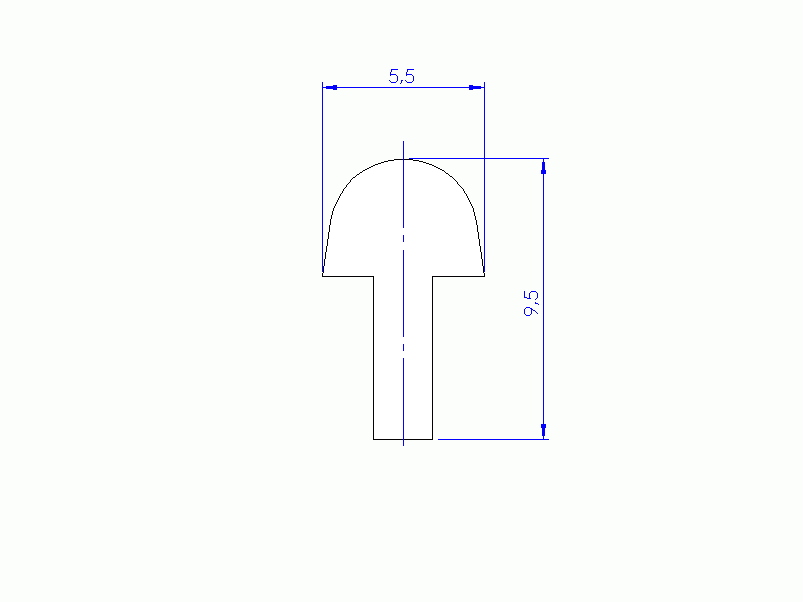 Silicone Profile P94674 - type format T - irregular shape