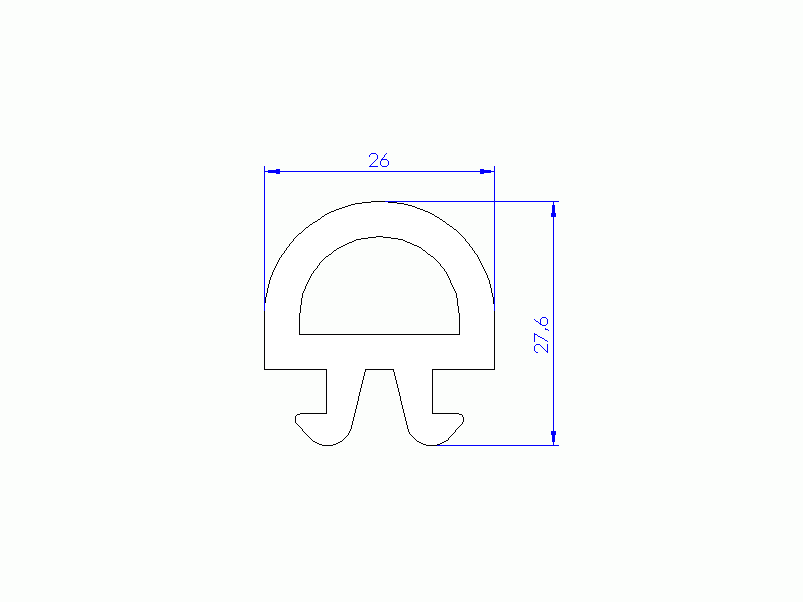 Silicone Profile P94683A - type format D - irregular shape