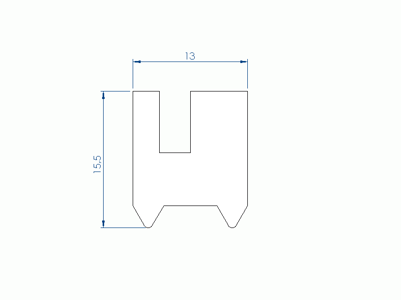 Silicone Profile P94683CT - type format U - irregular shape