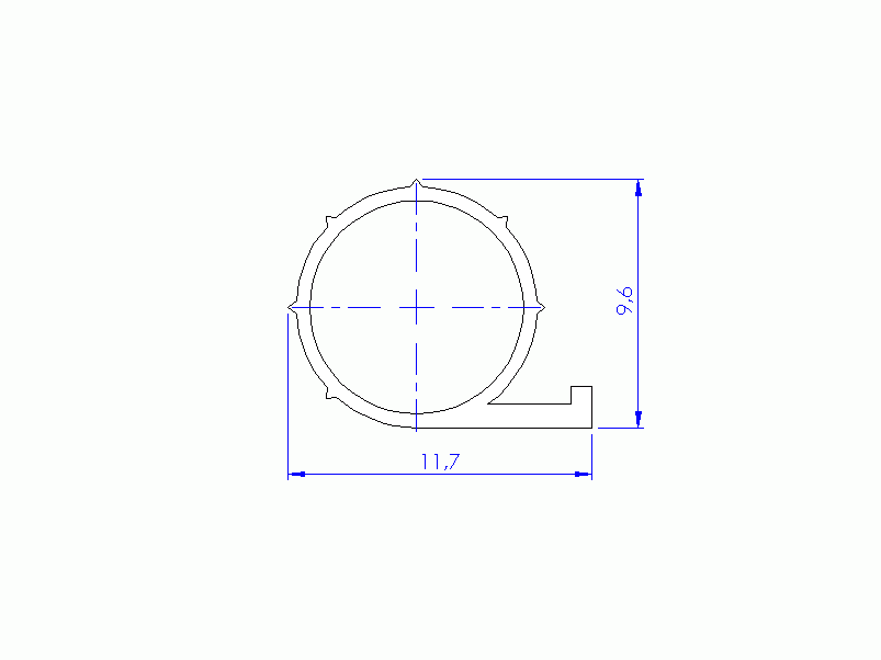 Silicone Profile P94727A - type format solid b/p shape - irregular shape